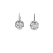 1.50ctw Diamond Cluster Leverback Earrings