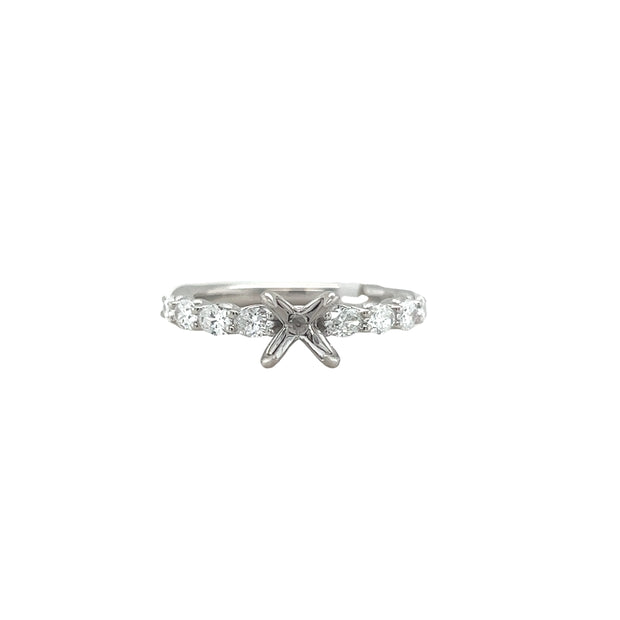 Oval Diamond Semi-Mount Ring