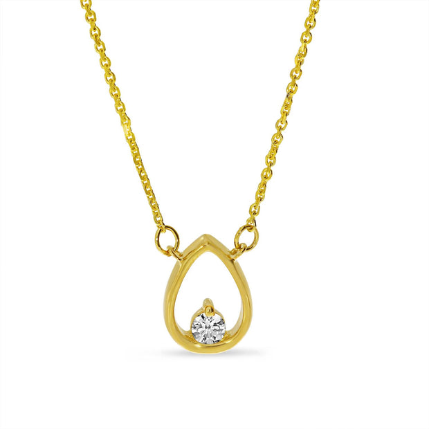 Petite Diamond Pear Shape Necklace