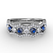 Endless Romance Sapphire and Diamond Wave Ring