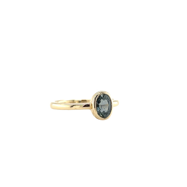 Teal Sapphire Bezel Ring