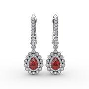 Pear-Shaped Ruby and Diamond Earrings