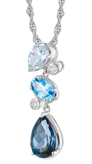 Blue Topaz & Diamond Necklace