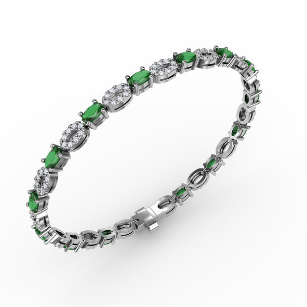 Interchanging Emerald and Diamond Bracelet