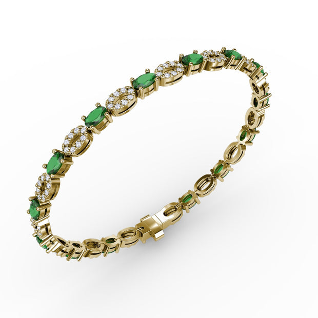 Interchanging Emerald and Diamond Bracelet