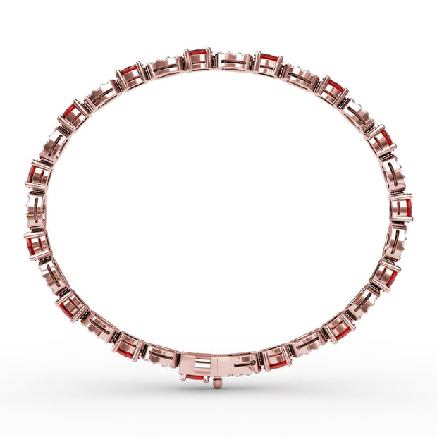 Interchanging Ruby and Diamond Bracelet