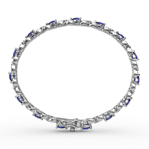 Sapphire and Diamond Pear Shape Bracelet
