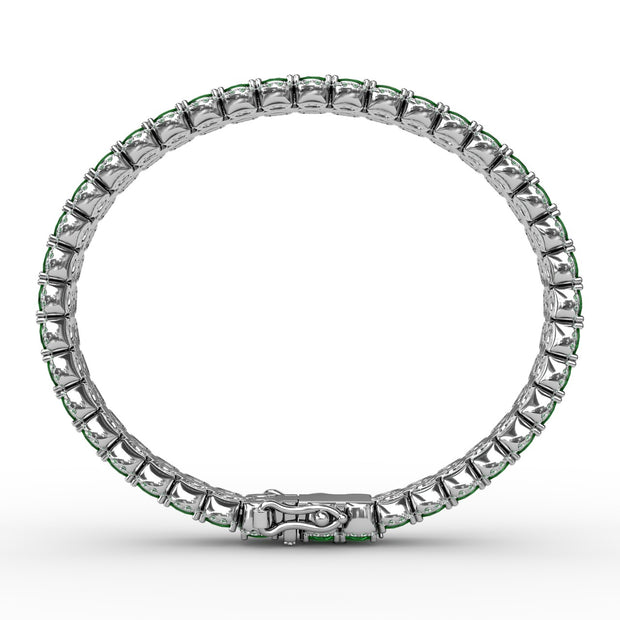 Double Oval Emerald and Diamond Bracelet