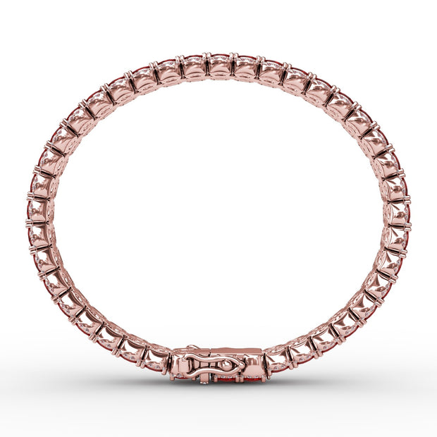 Double Oval Ruby and Diamond Bracelet