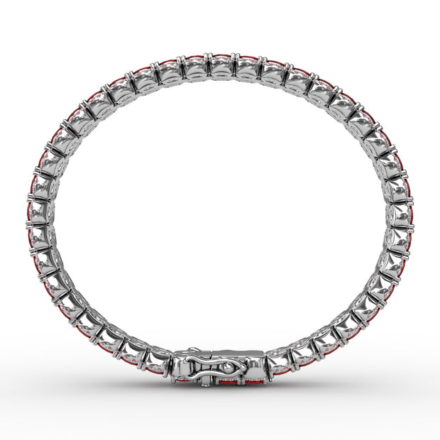 Double Oval Ruby and Diamond Bracelet