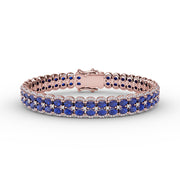Double Oval Sapphire and Diamond Bracelet