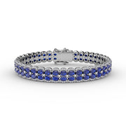 Double Oval Sapphire and Diamond Bracelet