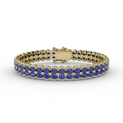 Double Oval Sapphire and Diamond Bracelet