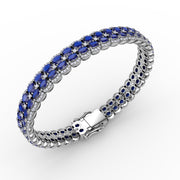 Double Oval Sapphire and Diamond Bracelet