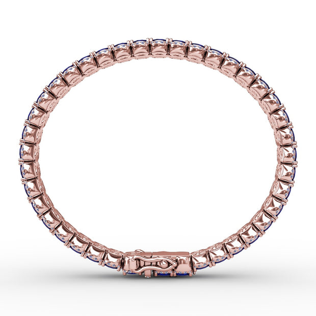 Double Oval Sapphire and Diamond Bracelet