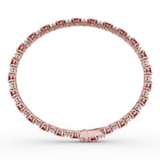 Alternating Ruby and Diamond Bracelet