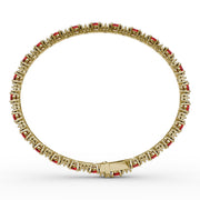 Alternating Ruby and Diamond Bracelet