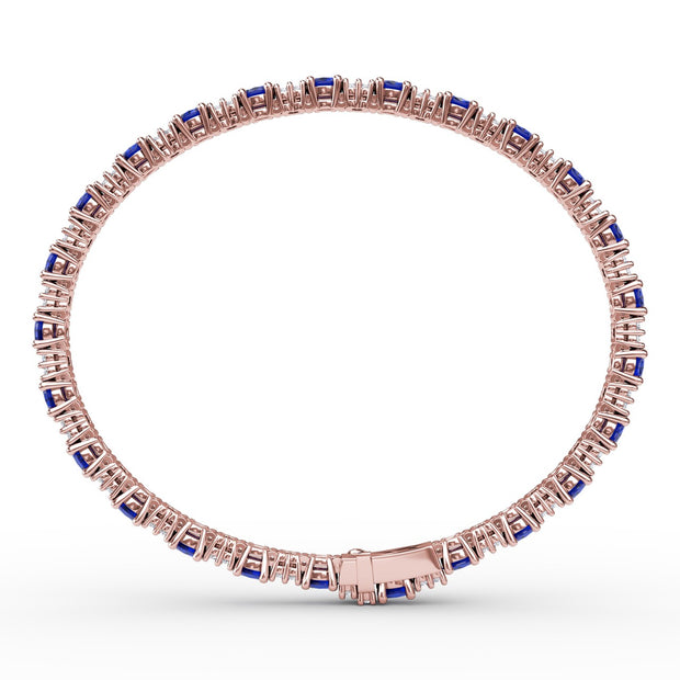 Alternating Sapphire and Diamond Bracelet