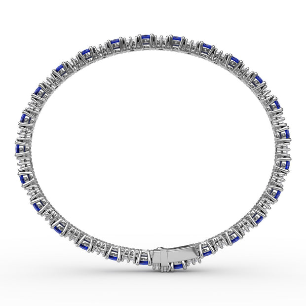 Alternating Sapphire and Diamond Bracelet