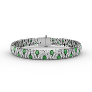 Wave Emerald and Diamond Bracelet