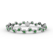 Decorated Emerald and Diamond Bracelet