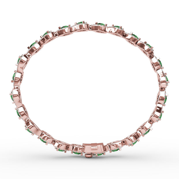 Decorated Emerald and Diamond Bracelet
