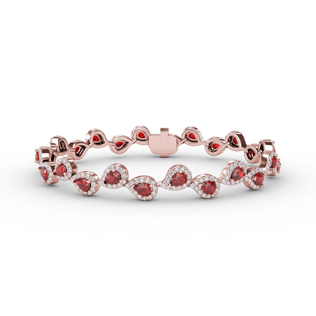 Decorated Ruby and Diamond Bracelet