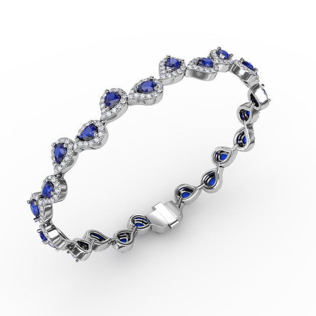 Decorated Sapphire and Diamond Bracelet