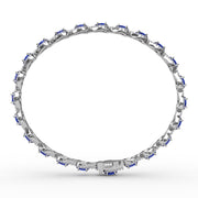 Pear-Shaped Diamond & Sapphire Bracelet