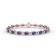 Pear-Shaped Sapphire and Diamond Bracelet