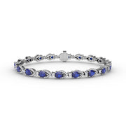Pear-Shaped Sapphire and Diamond Bracelet