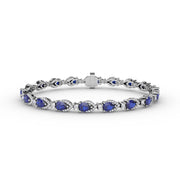 Pear-Shaped Sapphire and Diamond Bracelet
