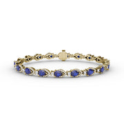 Pear-Shaped Sapphire and Diamond Bracelet