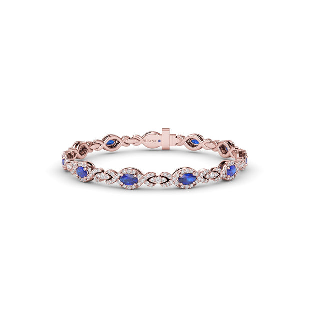 Love Knot Sapphire and Diamond Bracelet