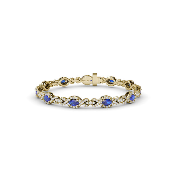 Love Knot Sapphire and Diamond Bracelet