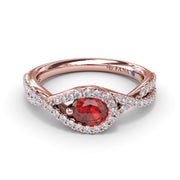 East-to-West Oval Ruby Ring