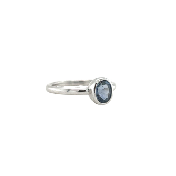 Blue Sapphire Bezel Ring