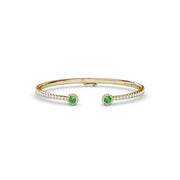 Halo Emerald and Diamond Bangle