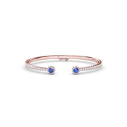 Halo Sapphire and Diamond Bangle