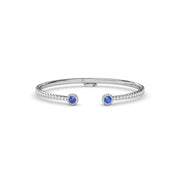 Halo Sapphire and Diamond Bangle
