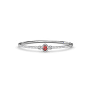 Love Knot Ruby and Diamond Bangle Bracelet