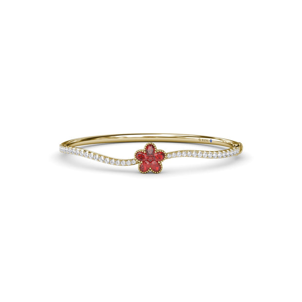 Magnolia Ruby and Diamond Wave Bangle