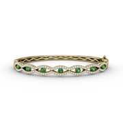 Striking Emerald and Diamond Bangle