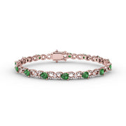 Emerald and Diamond Pear Shape Bracelet