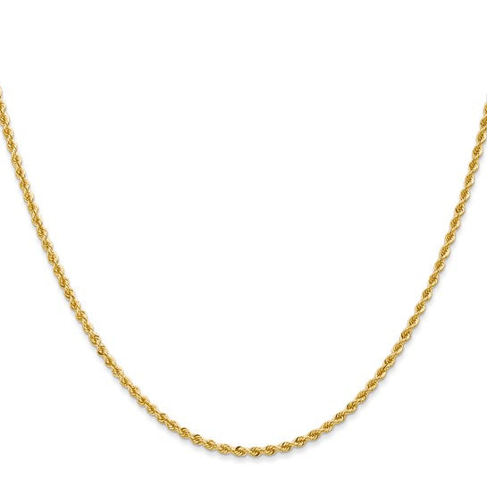 14KY 20 inch 2mm Regular Rope with Lobster Clasp Chain
