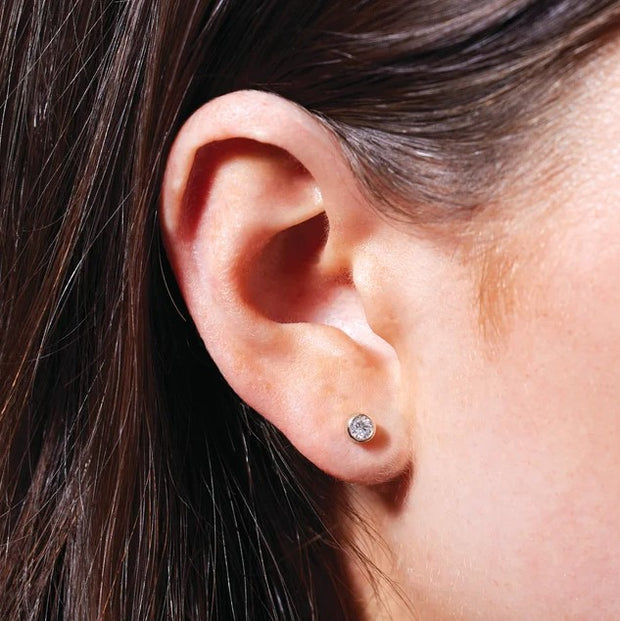 0.30ctw Diamond Bezel Stud Earrings