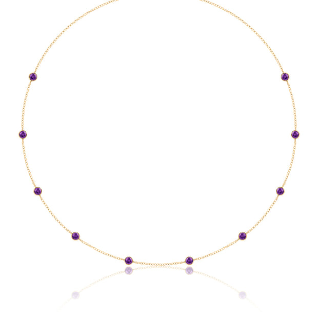 Amethyst Bezel Necklace