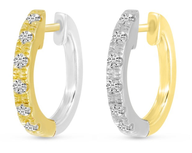 Diamond Reversible Huggie Earrings