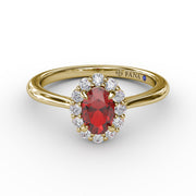 Blooming Halo Ruby and Diamond Ring