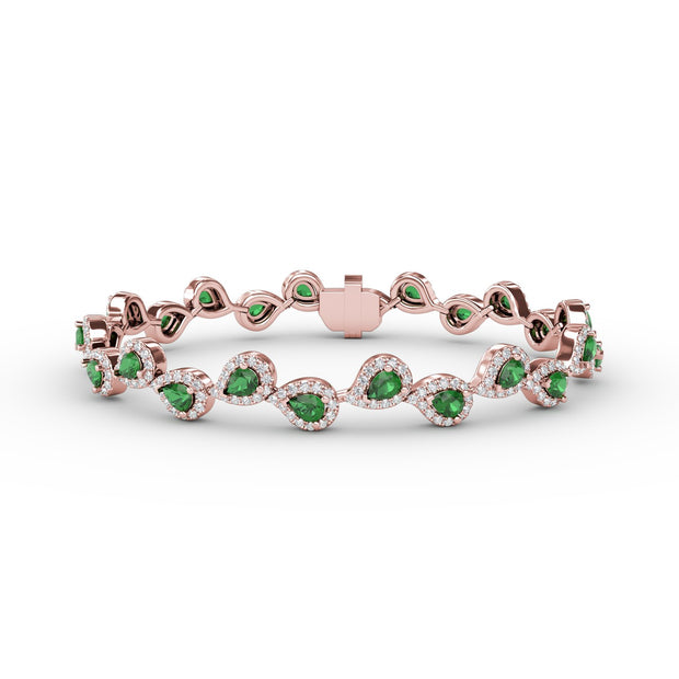 Decorated Emerald and Diamond Bracelet